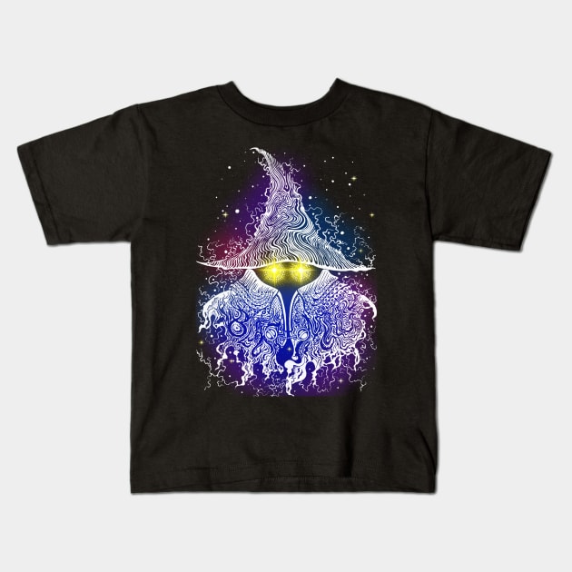 black mage glow Kids T-Shirt by Moonjelly88